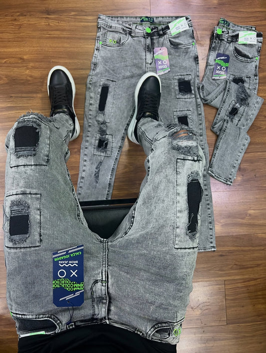 Calça Jogador - Cinza com Quadrados