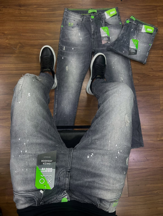 Calça Jogador - Grafite com Tintas